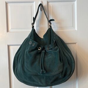 Charles David Green Suede Sylvia Hobo Bag Preowned